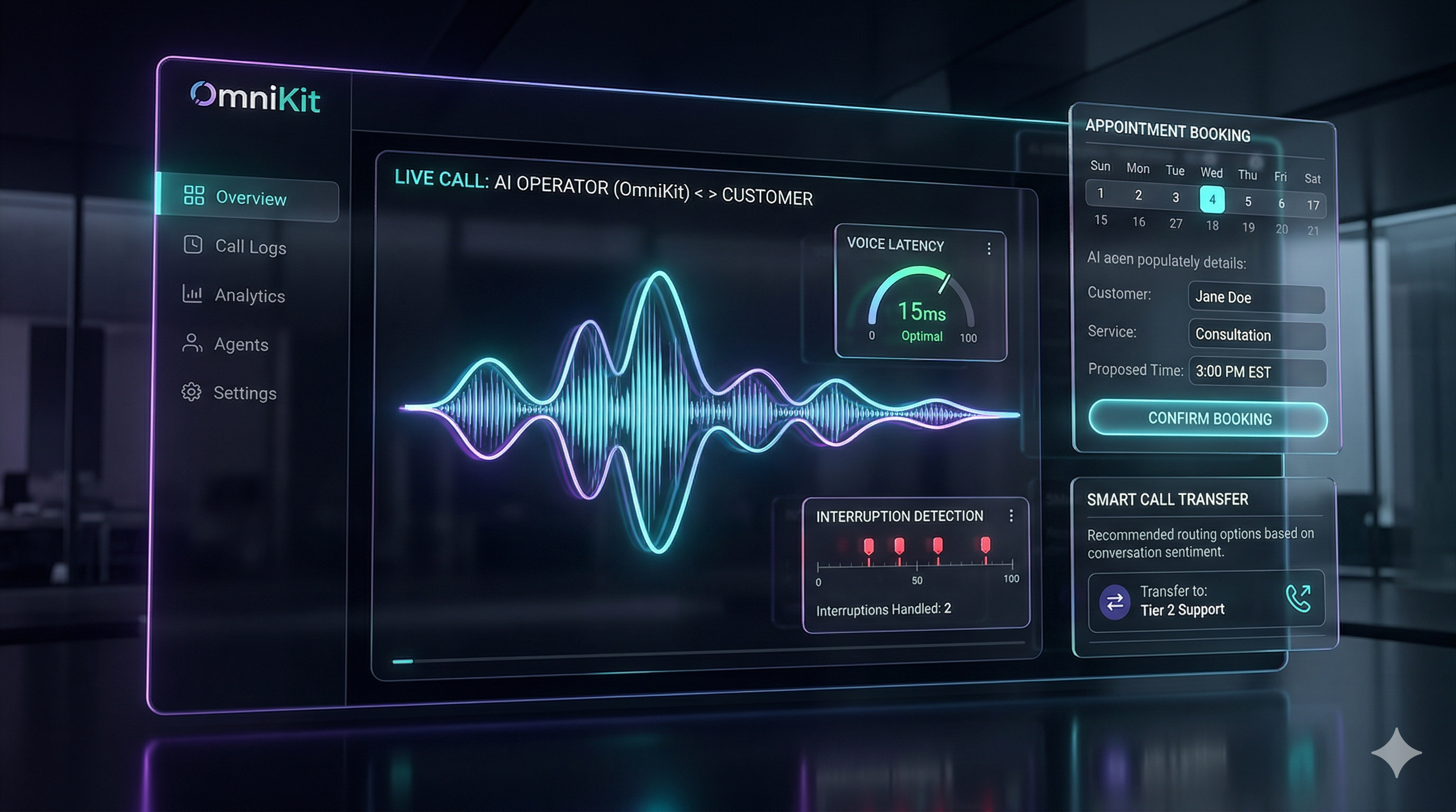 OmniKit AI voice agent interface
